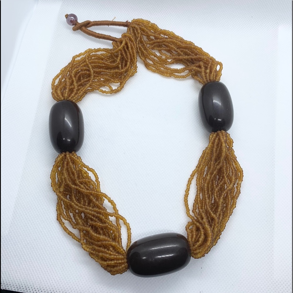 Woman’s wooden beaded necklace